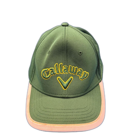 Callaway Golf Green adjustable baseball Cap with Yellow Trim embroidered - Picture 3 of 9